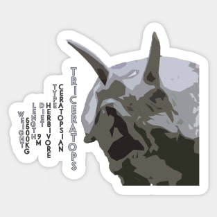 Triceratops herbivorous dinosaur facts Sticker